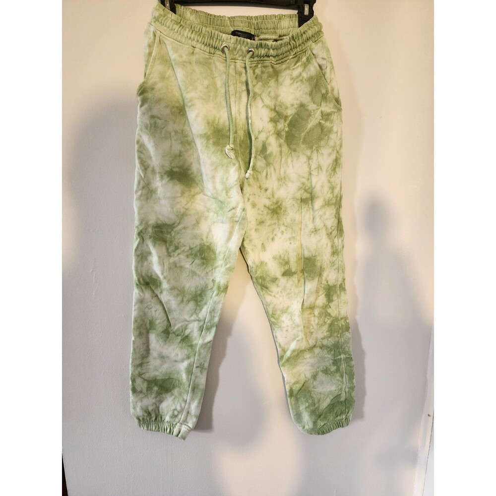 Missguided Women Jogger Pants Size 10 Yellow Blue Tie Dye 100% Cotton Y2K